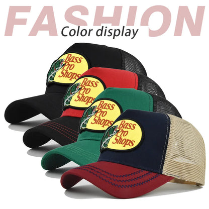 bass football baseball caps Men and women outdoor casual hip-hop Summer sunshade breathable mesh cap