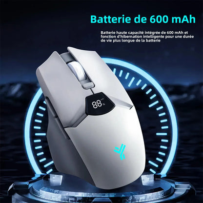 Mouse Bluetooth wireless con display digitale della batteria, mouse ergonomico silenzioso per PC, laptop e gaming, 2.4G/Bluetooth 5.0