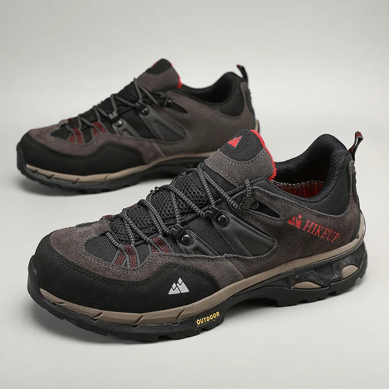 HIKEUP Non-Slip Wear-Resistant Outdoor Hiking Shoes, Breathable Splashproof Climbing Sneakers for Men, Trekking, Tourism, Mountain Shoes