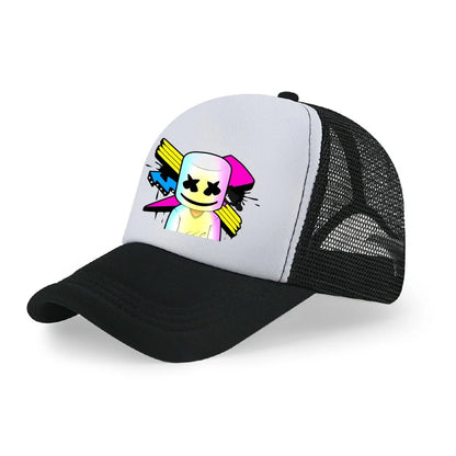 Gorra de béisbol Fortnite con estampado de juego estilo cartoon para niños, gorra de malla transpirable de verano, visera ajustable, regalo de cumpleaños para niños
