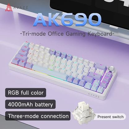 AJAZZ AK690 65% Mechanical Keyboard Full-key Hot-swap Wired USB Plug And Play Mixed Light 68 Keys Gaming Keyboard For Laptop PC