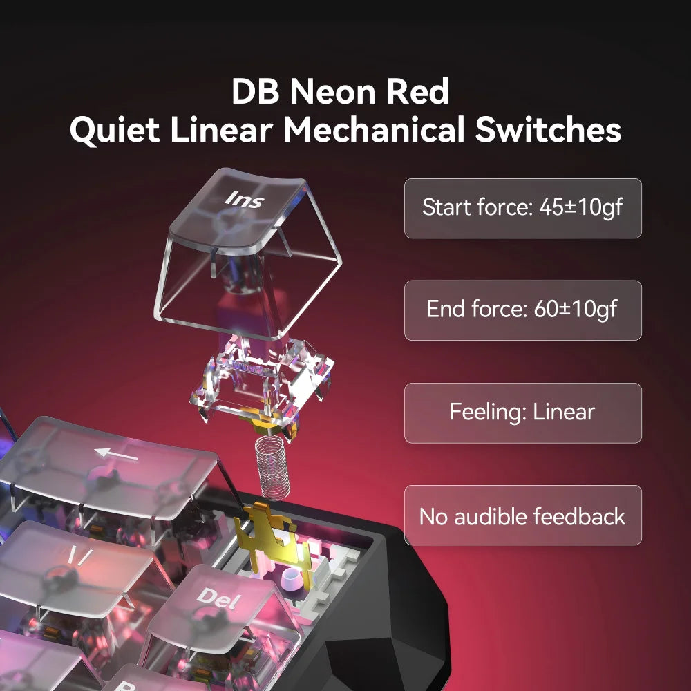 DarKBeacon RGB 87 tasti, tastiera compatta TKL USB cablata, hot-swappable, meccanica silenziosa per Windows, laptop, PC, gaming e lavoro