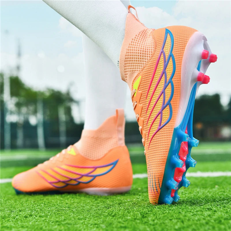 Superfly FG bottes de Football crampons de Football en plein air chaussures noires chaussures de Sport professionnelles souples bottes confortables respirantes grande taille