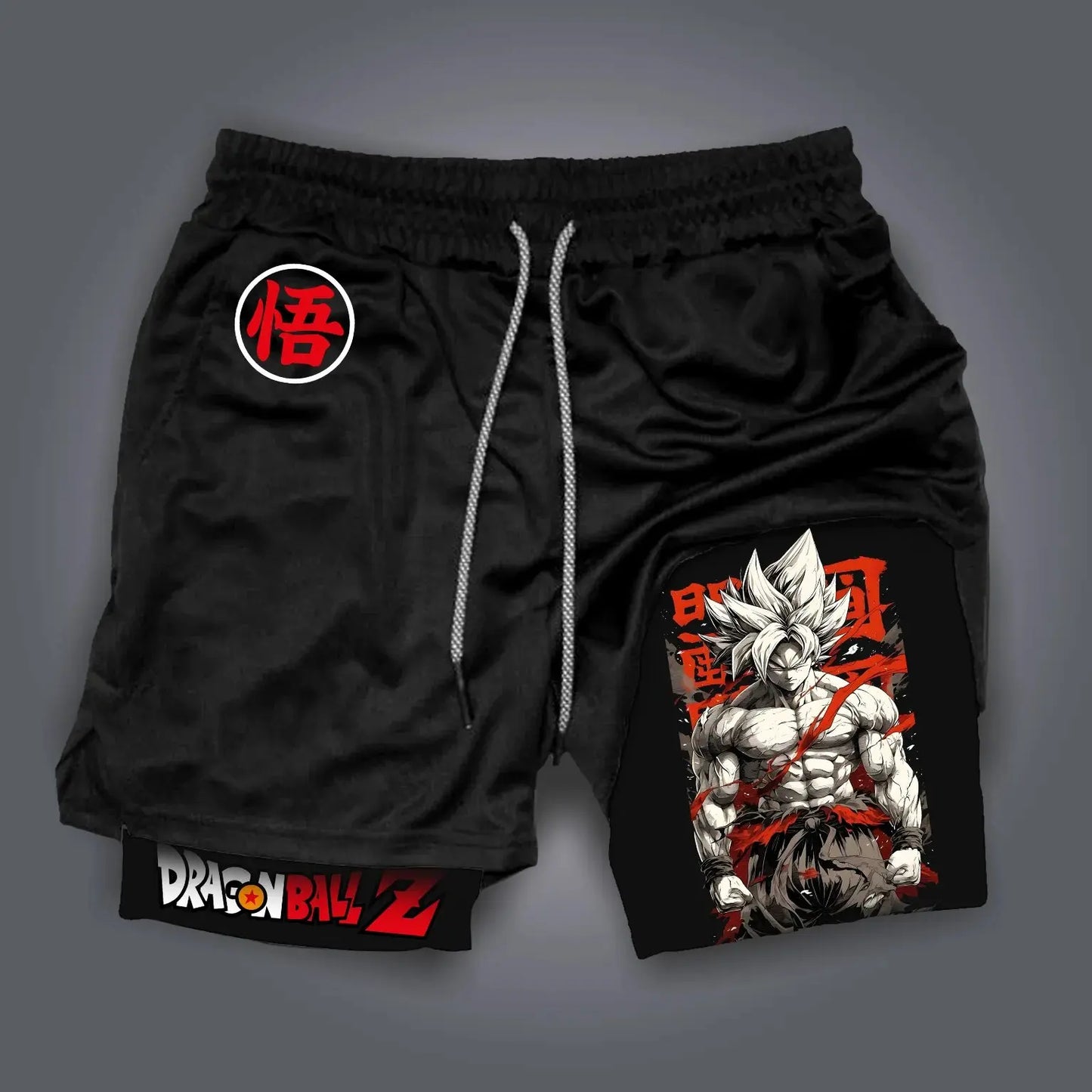 Dragon Ball Anime Goku Double-layered Shorts for Men Summer 2026 Sporty Loose Fit Breathable American Style Printed Outerwear