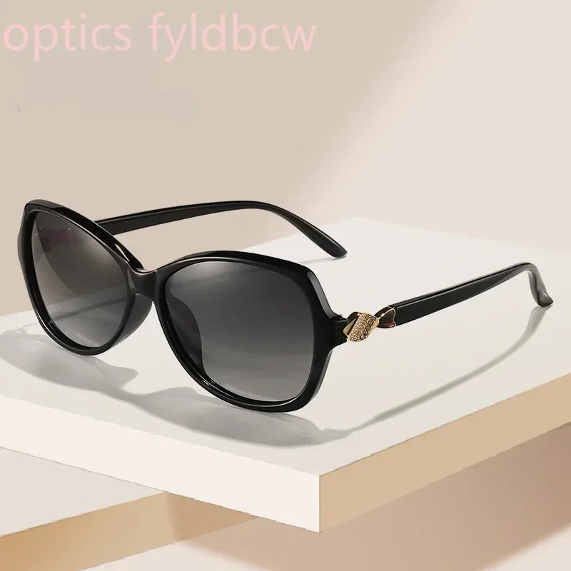 -75 -100 +125 Women Sunglasses Polarized Myopia Elegant Diamond-Embedded Frame Small Sunset Sunglasses Hyperopia Customization