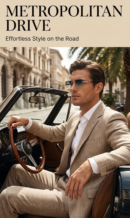 Square Rimless Punk Sunglasses Men 2026 Luxury Brand  Polygon Frameless Sun Glasses For Male Steampunk Driving Eyewear Shades