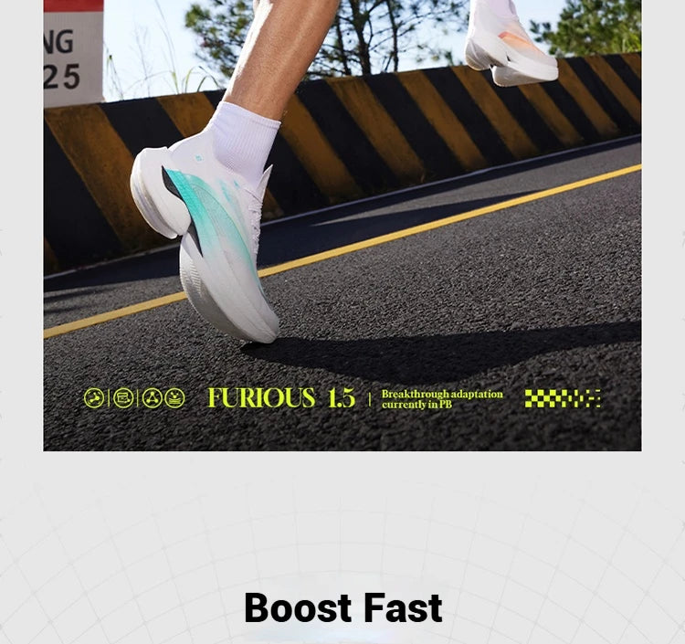 361 Degrees Furious 1.5 Men Running Sports Shoes Breathable Racing Marathon Rebound Cushioning Stable Male Sneakers 672512223F