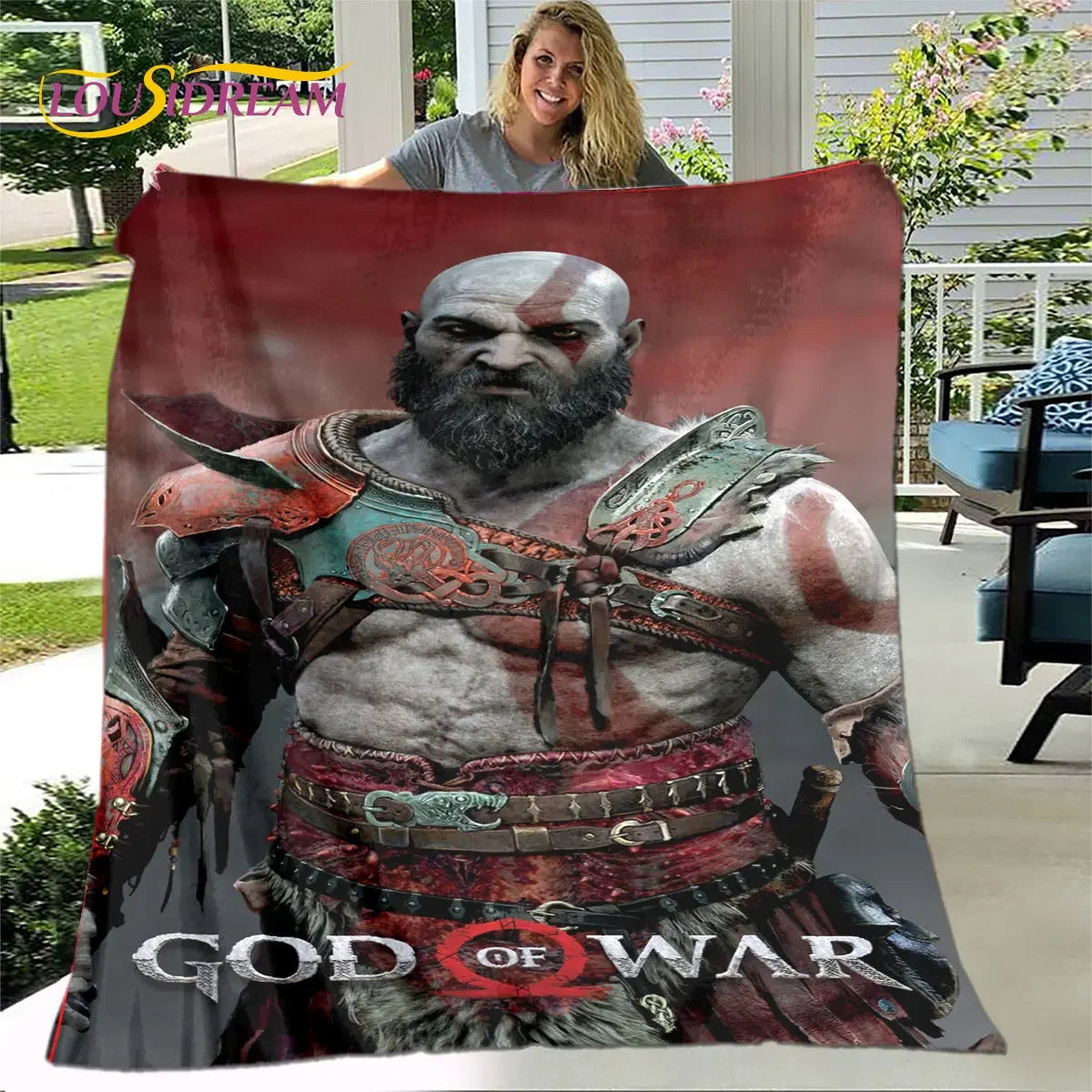 God of War Game Gamers Soft Plush Blanket,Flannel Blanket Throw Blanket for Living Room Bedroom Bed Sofa Picnic Cover Bettdecke