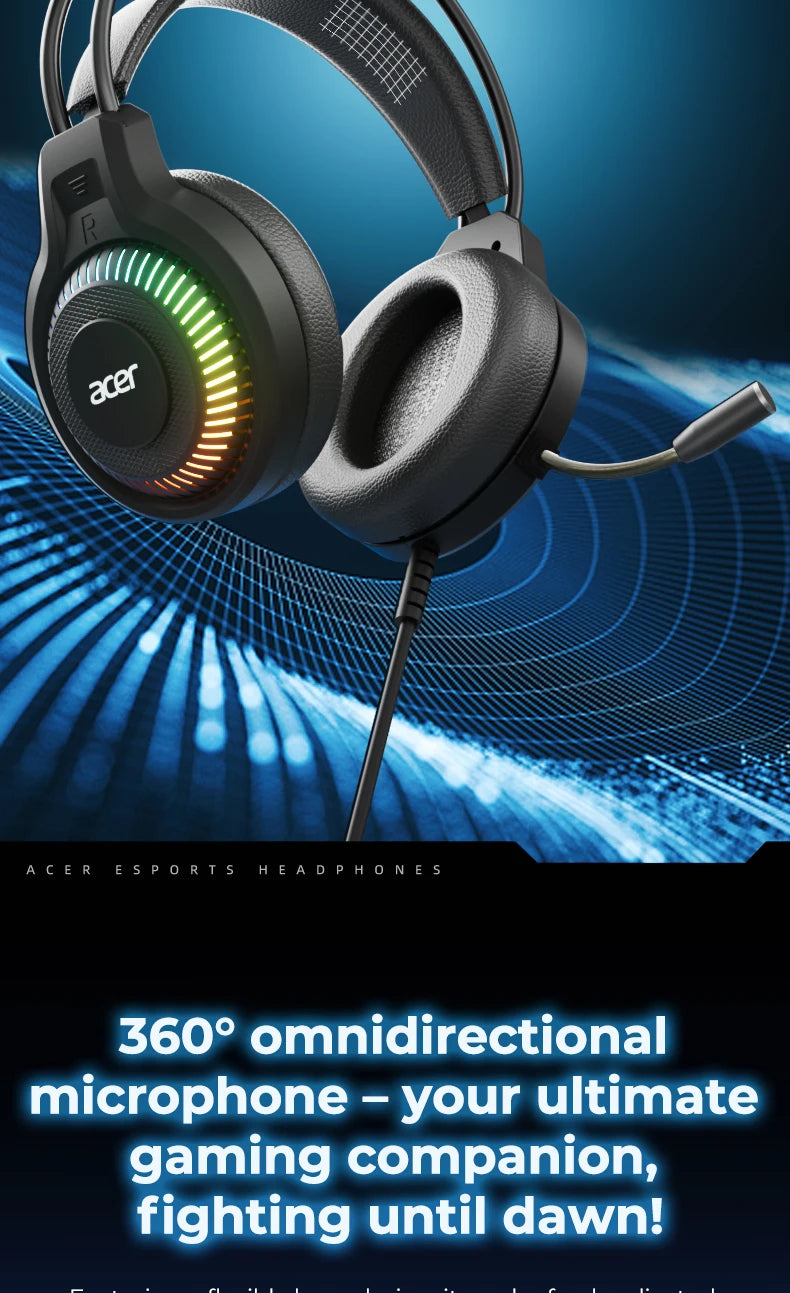 RGB kabelgebundene Gaming-Ohrhörer mit Mikrofon – Low-Latency-Surround-Sound-Gaming-Headset mit cooler RGB-Beleuchtung, Geräuschisolierung und komfortabler Passform