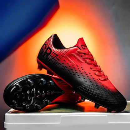 Low-Cut Football Cleats with Long TF Studs, Wear-Resistant and Flexible, Suitable for Outdoor Field Sports