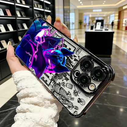 Battle Royales Fortnites-belagt telefoncover til iPhone 17 17e 16e 16 15 14 13 12 11 Pro Max X XR XSMax 7 8 Mini Air Plus Airabag