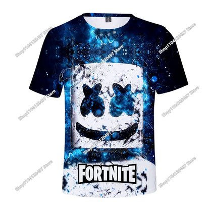 T-shirt de Verão para Criança Battle Royale Fortnite Hero Victory 3D — T-shirt para Rapazes, Raparigas e Bebés