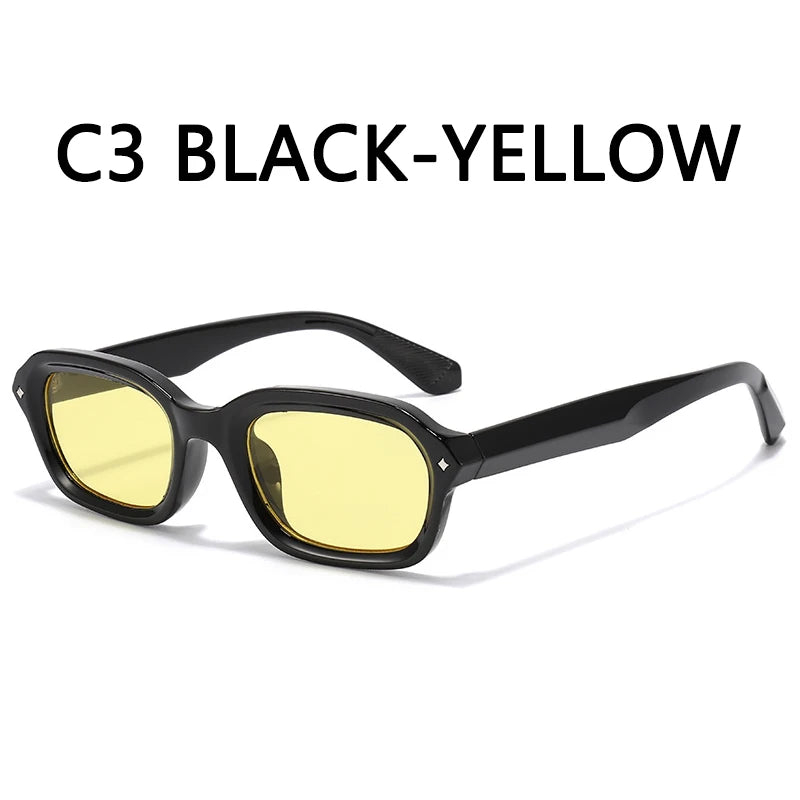 BOYSEEN Beach Sunglasses Man Summer Orange Sun Glasses UV400  Narrow frame square punk sunglasses show