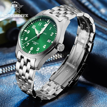 ADDIESDIVE Watch For Men MY-H2 Stainless Steel Classics Mechanical Watches NH35 200m Diving Luminous Analog Watch Reloj Hombre