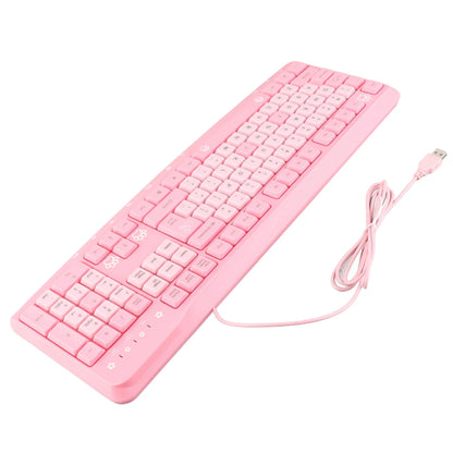 Tastiera cablata USB da 104 tasti ultrasottile, cute cartoon, ergonomica, Plug and Play per PC domestici e laptop