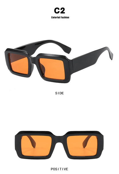 BOYSEEN Thick Frame Rectangle Sunglasses For Man Can Make Prescription Lens 2026 Street Style Orange Sunglasses