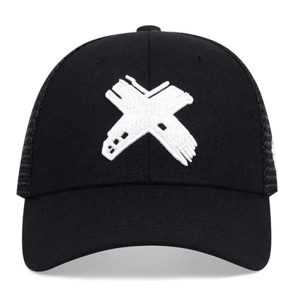 Unisex X Letter Embroidery Baseball Net Caps Spring and Summer Outdoor Adjustable Casual Hats Sunscreen Hat Sports Golf Cap