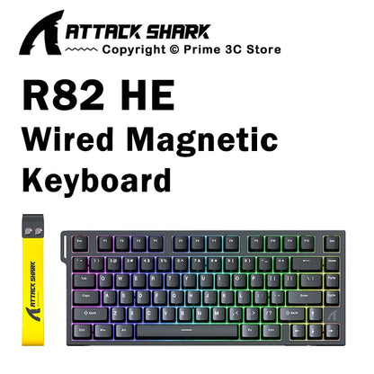 Tastiera gaming magnetica cablata ATTACK SHARK R82 HE 75% RGB 8000Hz Rapid Trigger, attuazione 0.005mm
