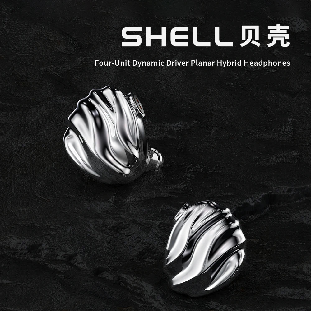 TRN SHELL Four-Unit Dynamic Driver Planar Hybrid Headphones Triple Dynamic + Planar Acoustic Architecture Headphones
