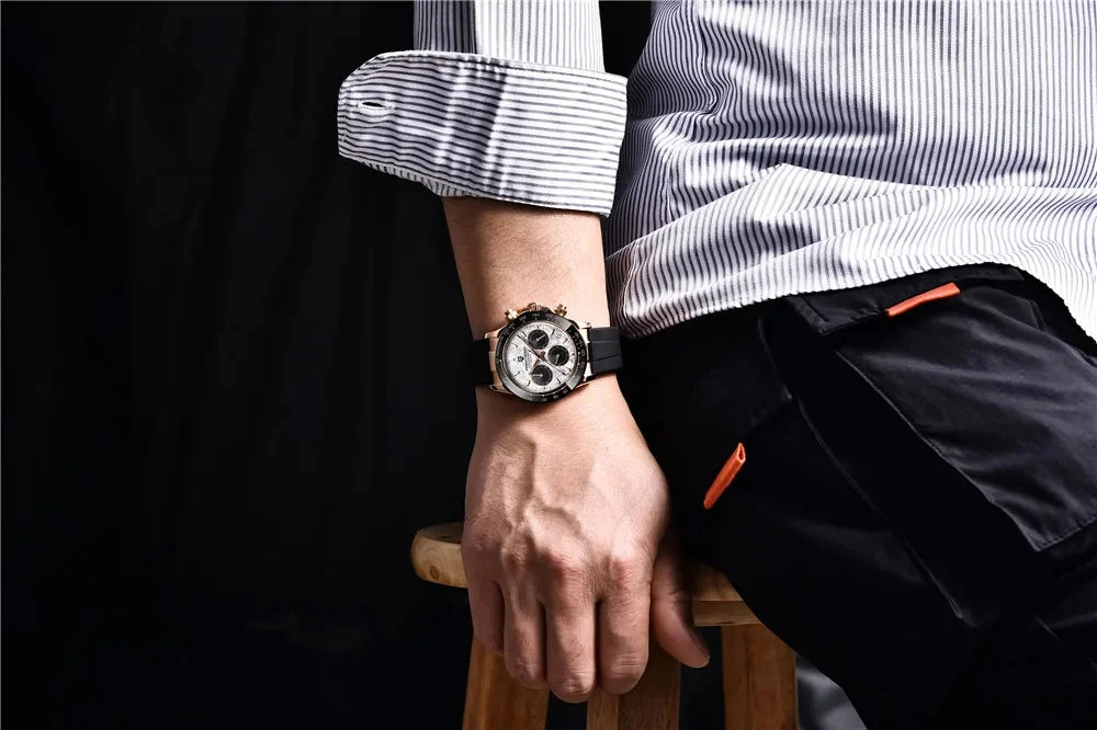 Novo Original PAGANI DESIGN PD-1664 Relógio de Pulso de Luxo para Homem, Movimento de Quartzo Japonês VK63, Safira, Cronógrafo Resistente à Água, Dourado