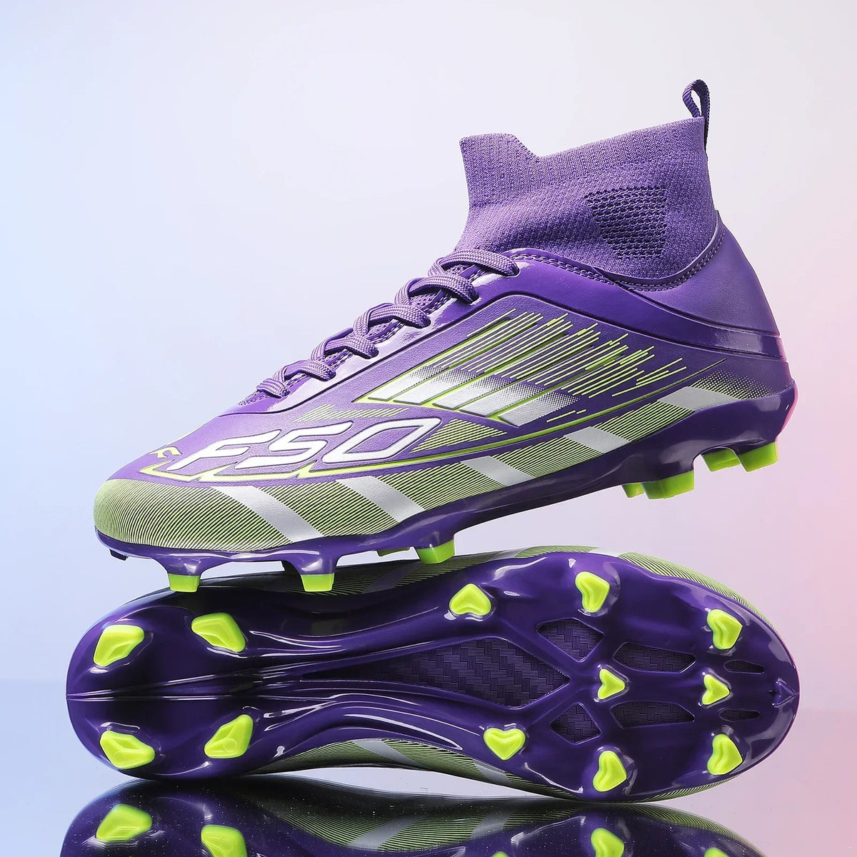 Nouvelles chaussures de football professionnelles pour hommes, chaussures de sport à cheville haute, chaussures de football TF/FG pour garçons, unisexes, antidérapantes, confortables