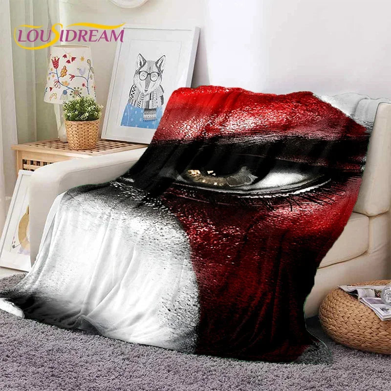 God of War Games Kratos Cartoon Soft Flannel Blanket for Beds Bedroom Sofa Picnic,Throw Blanket for Cover Outdoor Leisure Gift
