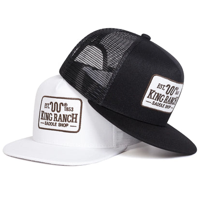 Unisex KING RANCH Embroidery Hip-hop Net Hats Spring Summer Outdoor Adjustable Casual Baseball Caps Sunscreen Hat Sports Cap
