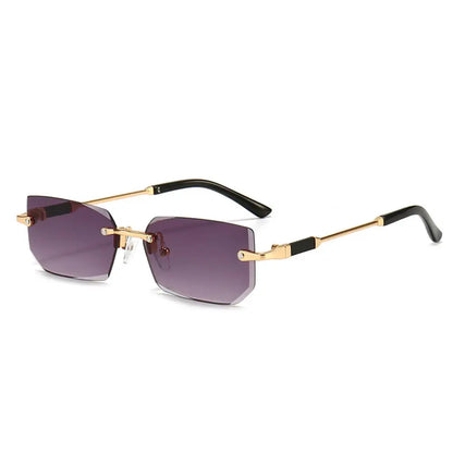 Trendy Rimless Sunglasses for Men Women Fashion Frameless Rectangle Sun Glasses Retro UV400 Shades Summer Goggles Eyewear