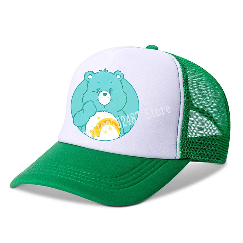 Anime Care Bears Baseball Cap Girls Women New Outdoor Sports Sun Hat Summer Breathable Mesh Sunbonnet Kids Adult Headgear Gift