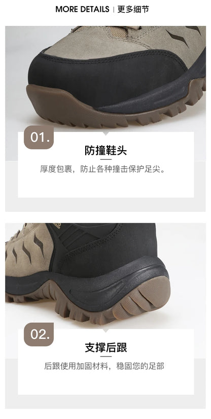 Zapatos de senderismo HUMTTO, botas de caza impermeables para hombre, botas tácticas de combate para desierto hasta el tobillo, botas de trekking para hombre y mujer, zapatillas cálidas de cuero