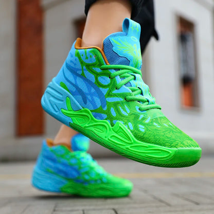 Basketball Shoes for Men Soft Lightweight Training Field Anti-Slip Shock-Absorbing Breathable Comfortable High-Top Sneakers for Men
