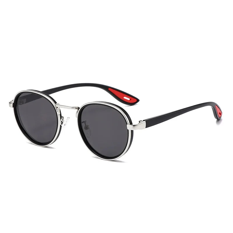 KLASSNUM Round Vintage Sunglasses Men Women 2026 New Punk Fashion Shades Trendy Luxury Brand Casual Anti UV Lens Sun Glasses