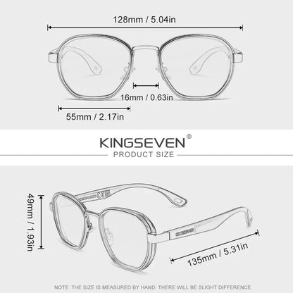 KINGSEVEN  Small Round Sunglasses Men Polarized Women Eyewear Retro Style Luxury Travel Glasses Shades UV400
