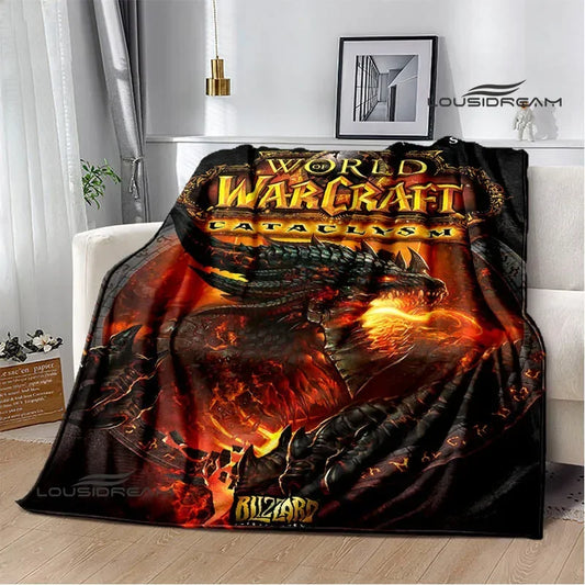 Spausdintas „World of Warcraft“ žaidimo pledas, iškylų pledas, šiltas flanelinis pledas, namų lovos užtiesalas, pledas lovoms, gimtadienio dovana
