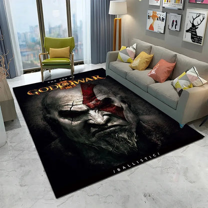 3D God of War Games Carpet Home Living Room Bedroom Sofa Doormat Decor Kids Play Area Rug Non-slip Mechanical Washable Floor Mat