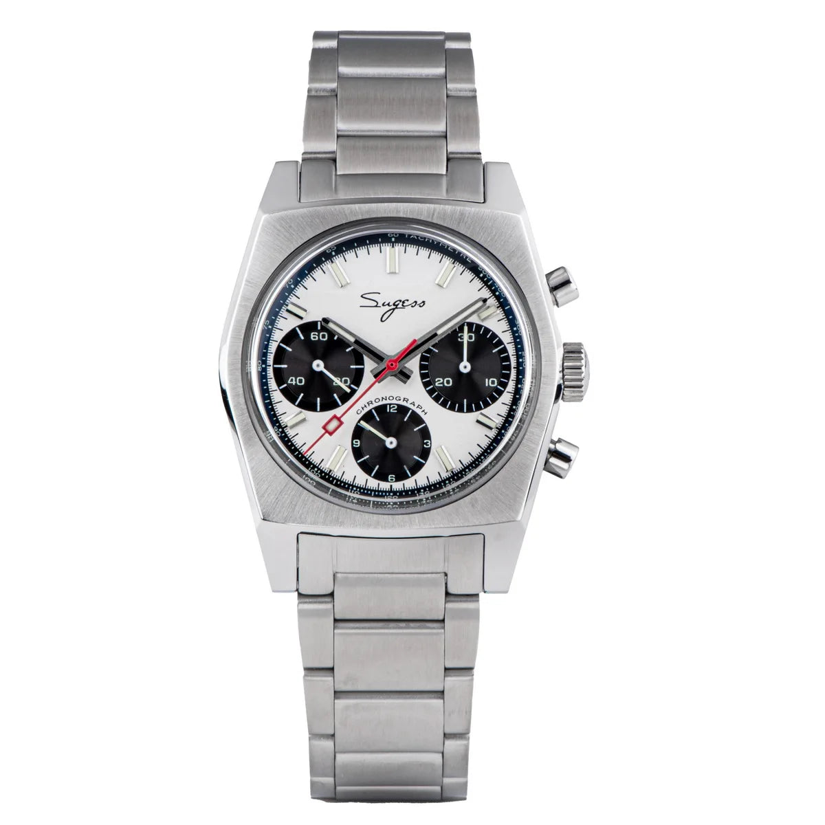 Sugess 37mm Men's Pilot Watches Original ST19 Chronograph Swanneck Mechanical Wristwatches Dome Sapphire Crystal Force Army 2024