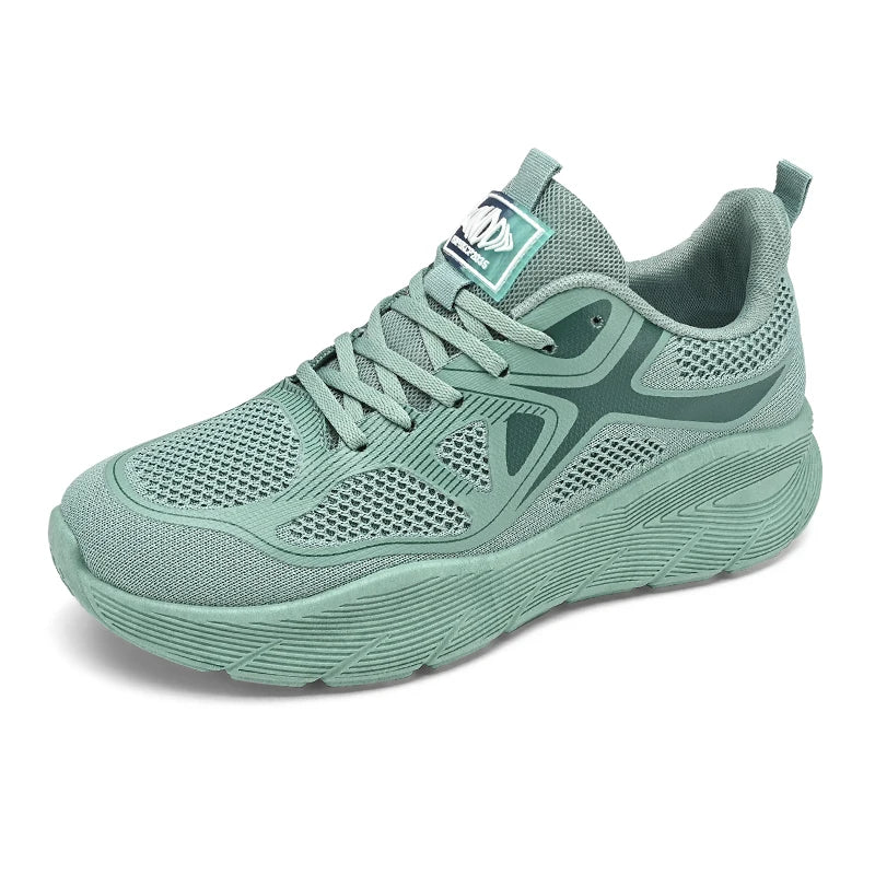 Fashion Platform Men's Running Shoes Trendy Casual Knit Breathable Orange Sneakers Men Outdoor Sports Non-slip Jogging Shoes Man