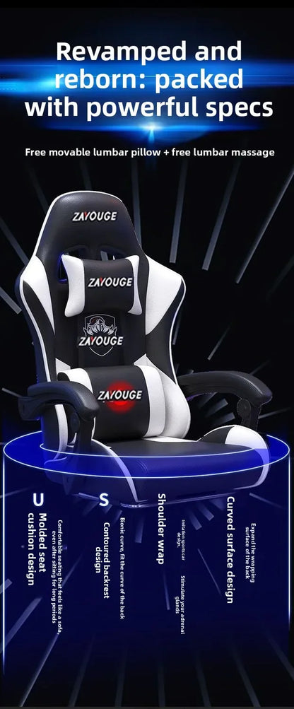Sedia gaming ergonomica per home office, lunghe sessioni e streamer, regolabile, reclinabile, leggera e resistente