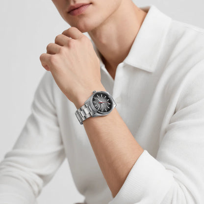 BERNY Herrenuhr – Quarzuhr, Saphirglas, leuchtende Zeiger, wasserdicht bis 10 ATM, komplett aus Edelstahl – Eleganter und lässiger Stil, ideal für den Alltag oder berufliche Anlässe