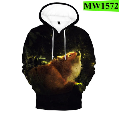 Beliebte Hip-Hop-Novelty-Hoodies und Sweatshirts mit komfortablem Fox-3D-Print für Herren/Damen und Erwachsene/Kinder, lässige Pullover