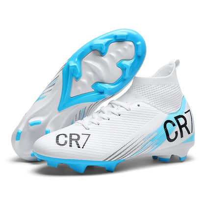 Chaussures de football montantes pour hommes, nouveau design, crampons longs, chaussures de foot d'extérieur
