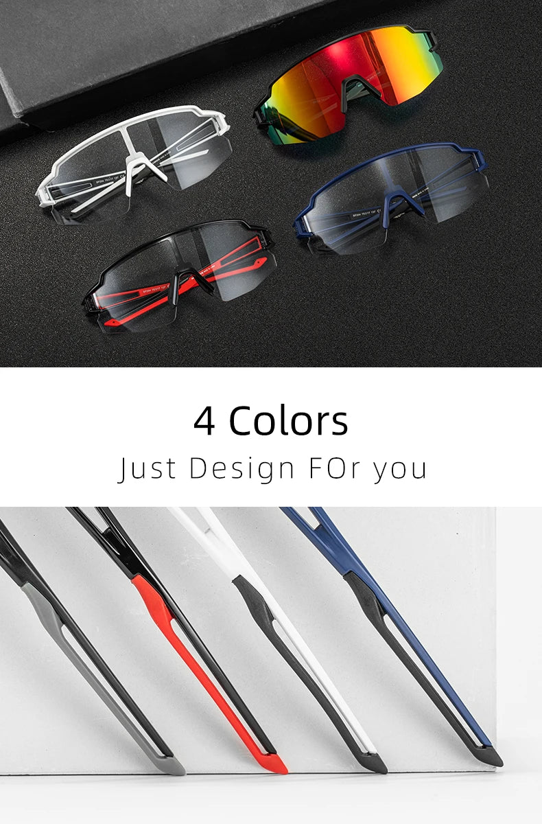 ROCKBROS Cycling Glasses Photochromic Glasses Bicycle Glasses Eyewear Goggles Windproof Bicycle Outdoor Sports Sunglasses