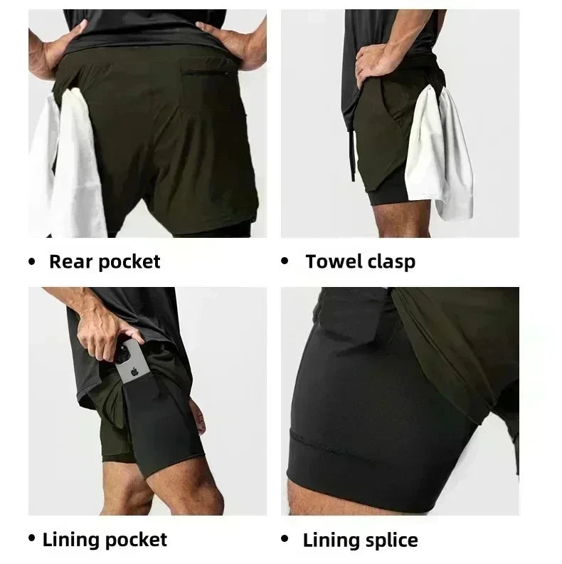 Vegeta Dragon Ball Summer Men Women Fitness 2025 Double-layer Fake Two-piece Loose Sports Training Running Shorts Casual Pants