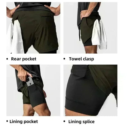Vegeta Dragon Ball Summer Men Women Fitness 2025 Double-layer Fake Two-piece Loose Sports Training Running Shorts Casual Pants