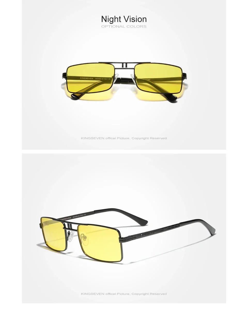 KINGSEVEN Brand Rectangle Frame Sunglasses For Men Polarized Design Glasses Fashion High Quality Driving Eyewear UV400