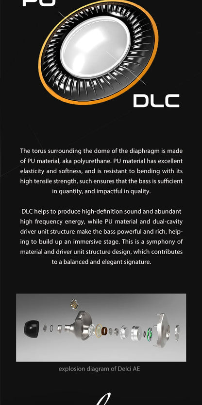 Auricolari cablati Kefine X ANELEARS Delci AE 10mm HiFi IEM – Monitor in-ear con driver DLC+PU e doppia sintonizzazione per musica e gaming