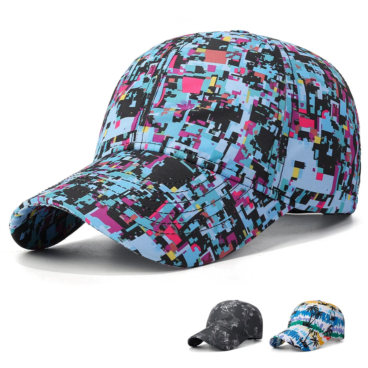 Summer Graffiti Light Board Baseball Cap Unisex Outdoor Sun Protection Hat Fashion Sports Cap Casual Duckbill Cap