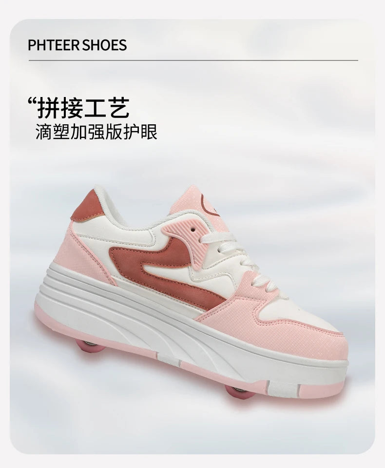 Children's Outdoor Sports Roller Skates Shoes Single Row Wheel kids Sliding Shoes four-Wheel for boys and grils
