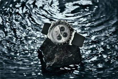 PAGANI DESIGN V2 40MM Herrenuhr mit Meteorit-Zifferblatt, Quarzwerk, Saphirglas, Retro-Chronograph, wasserdichte Uhr für Herren