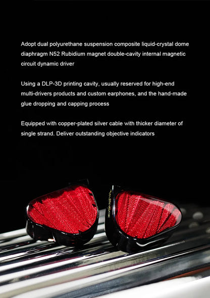 TRUTHEAR x Crinacle ZERO:RED kabelgebundene audiophile In-Ear-Kopfhörer mit dualem dynamischem Treiber, 0.78 2Pin HiFi-Kopfhörer